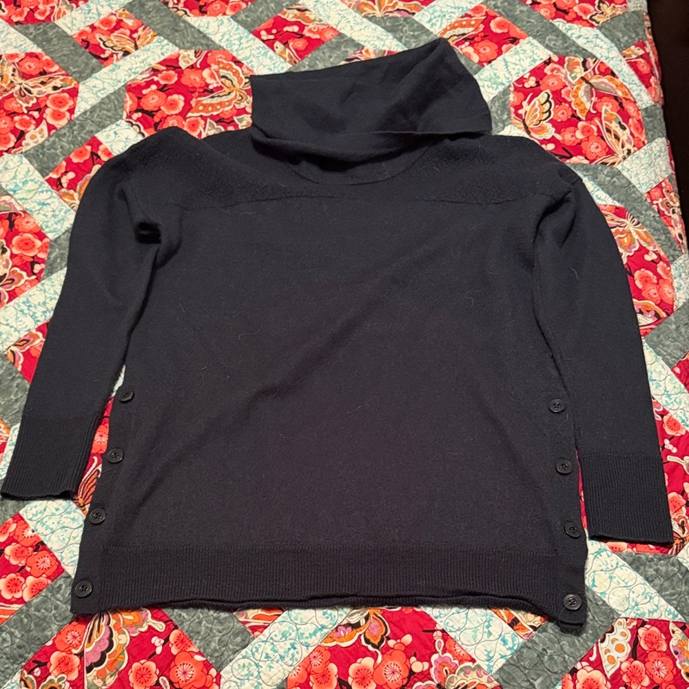 Adrienne Vittadini Dark Green Cowl Neck Sweater